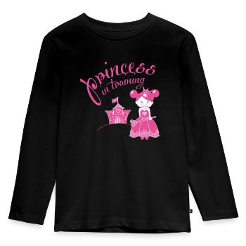princess in training - Prinzessin im Training - Kinder Premium Bio Langarmshirt - Schwarz - Vorne - AI Model Kid Male (0cm)