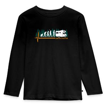 Evolution Camping Camper Funny - T-shirt manches longues Premium Enfant - noir - Devant - AI Model Kid Male (0cm)