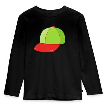 Baseball Cap Kids - Kids' Premium Longsleeve Shirt - black - Front - AI Model Kid Male (0cm)