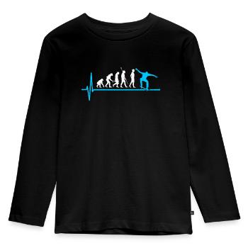 Skateboard Evolution Skateboarding - Kinder Premium Bio Langarmshirt - Schwarz - Vorne - AI Model Kid Male (0cm)