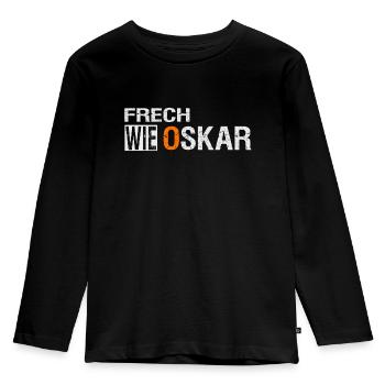 Frech wie Oskar - Kinder Premium Bio Langarmshirt - Schwarz - Vorne - AI Model Kid Male (0cm)