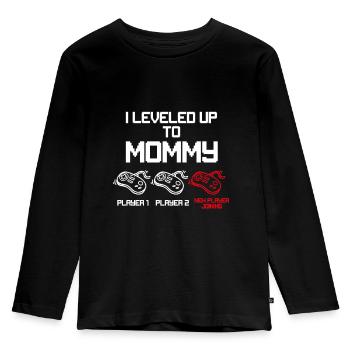Ich bin zu Mami gegangen - Kinder Premium Bio Langarmshirt - Schwarz - Vorne - AI Model Kid Male (0cm)
