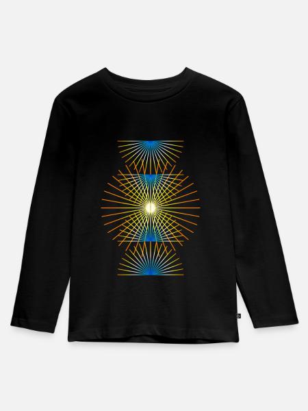 Strahlen - Kinder Premium Bio Langarmshirt - Schwarz