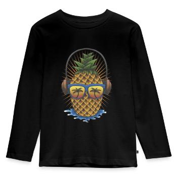 Pineapple Pineapple Pineapple Drip - Kids' Premium Longsleeve Shirt - black - Front - AI Model Kid Male (0cm)