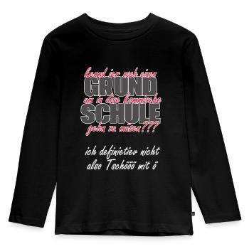 Grundschule Abschied Übergang - Kinder Premium Bio Langarmshirt - Schwarz - Vorne - AI Model Kid Male (0cm)