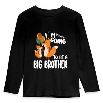 Ich werde großer Bruder - Kinder Premium Bio Langarmshirt - Schwarz - Vorne - AI Model Kid Male (0cm)