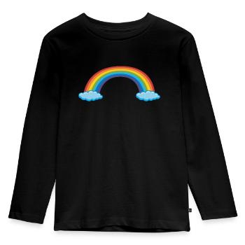 Arc en ciel Rainbow enfant bébé fée ciel - T-shirt manches longues Premium Enfant - noir - Devant - AI Model Kid Male (0cm)