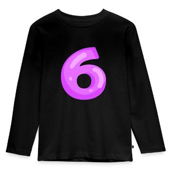 6 Lila - T-shirt manches longues Premium Enfant - noir - Devant - AI Model Kid Male (0cm)