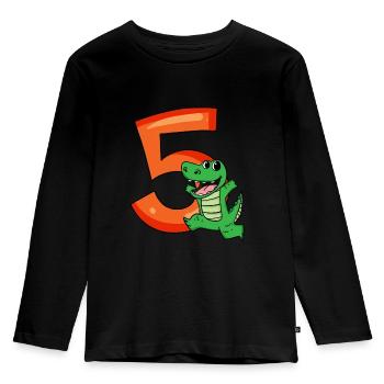 5. Geburtstag - 5 Jahre alt - Kindergeburtstag - Kinder Premium Bio Langarmshirt - Schwarz - Vorne - AI Model Kid Male (0cm)