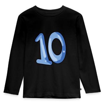 10 - Kinder Premium Bio Langarmshirt - Schwarz - Vorne - AI Model Kid Male (0cm)