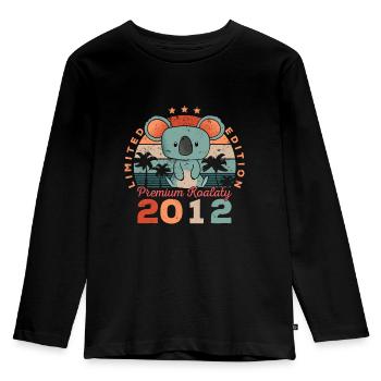 Année de naissance 2012 Anniversaire Koala Koala Bear - T-shirt manches longues Premium Enfant - noir - Devant - AI Model Kid Male (0cm)