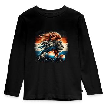 Conception de la chemise Boxer Couleurs nationales néerlandaises - T-shirt manches longues Premium Enfant - noir - Devant - AI Model Kid Male (0cm)