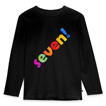 SIEBEN 7 JAHRE 7. GEBURTSTAG - Kinder Premium Bio Langarmshirt - Schwarz - Vorne - AI Model Kid Male (0cm)