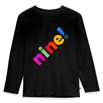 NINE 9 YEARS 9TH BIRTHDAY - Kids' Premium Longsleeve Shirt - black - Front - AI Model Kid Male (0cm)