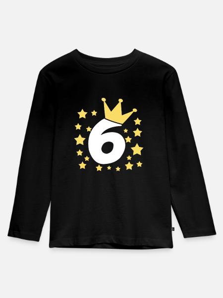 6 Jahre Geburtstag - Kinder Premium Bio Langarmshirt - Schwarz
