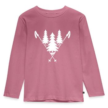 Poudreuse de ski alpin neige « Winterwonderland poudreuse » - T-shirt manches longues Premium Enfant - mauve - Devant - AI Model Kid Female (0cm)