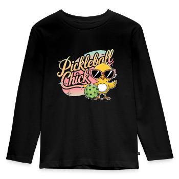 Pickleball Chick | Funny retro design - Kids' Premium Longsleeve Shirt - black - Front - AI Model Kid Male (0cm)