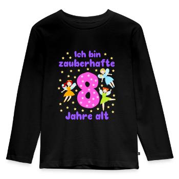 8. Geburtstag Feen Magie Fantasie Mädchen 8 Jahre - Kinder Premium Bio Langarmshirt - Schwarz - Vorne - AI Model Kid Male (0cm)