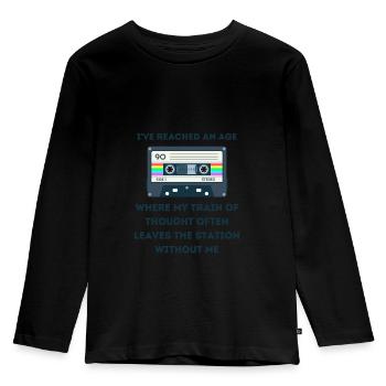 Retro -sarkastisches Alter Spruche - Kinder Premium Bio Langarmshirt - Schwarz - Vorne - AI Model Kid Male (0cm)