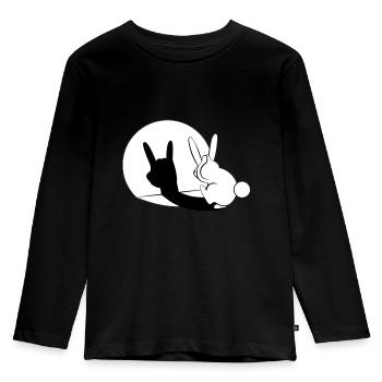 Bunny Horn Gesture Shadow - Kids' Premium Longsleeve Shirt - black - Front - AI Model Kid Male (0cm)