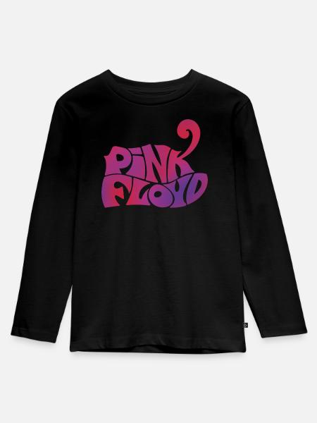 Pink Floyd Schriftzug Pink - Kinder Premium Bio Langarmshirt - Schwarz