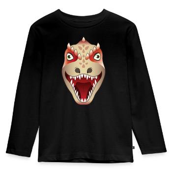 Dinosaurier Allosaurus - Kinder Premium Bio Langarmshirt - Schwarz - Vorne - AI Model Kid Male (0cm)