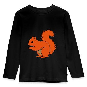 Eichhörnchen - Kinder Premium Bio Langarmshirt - Schwarz - Vorne - AI Model Kid Male (0cm)