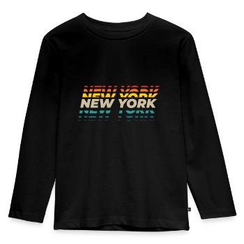 Design vintage de la ville de New York - T-shirt manches longues Premium Enfant - noir - Devant - AI Model Kid Male (0cm)