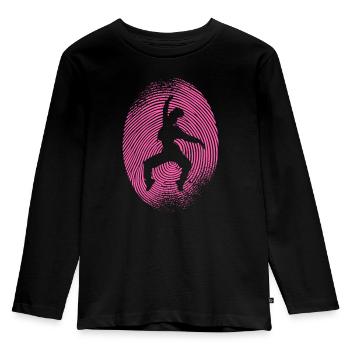 Breakdancer Breakdancing Fingerabdruck Breakdance - Kinder Premium Bio Langarmshirt - Schwarz - Vorne - AI Model Kid Male (0cm)