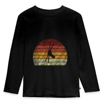 Pound Fitness Workout Retro Pounding Drums - Kids' Premium Longsleeve Shirt - black - Front - AI Model Kid Male (0cm)