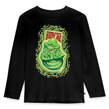 Ghostbusters Please Don't Bust Me Slimer - Kinder Premium Bio Langarmshirt - Schwarz - Vorne - AI Model Kid Male (0cm)
