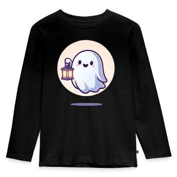 Ghost - Kids' Premium Longsleeve Shirt - black - Front - AI Model Kid Male (0cm)