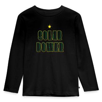 Solar Energie - Kinder Premium Bio Langarmshirt - Schwarz - Vorne - AI Model Kid Male (0cm)