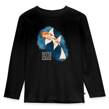Koi - Kinder Premium Bio Langarmshirt - Schwarz - Vorne - AI Model Kid Male (0cm)