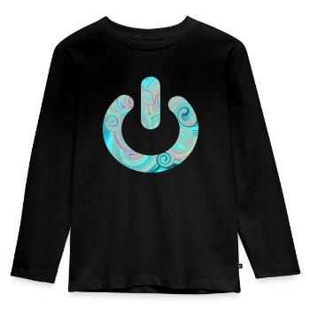 Offline - Kinder Premium Bio Langarmshirt - Schwarz - Vorne - AI Model Kid Male (0cm)