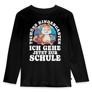 Einschulung 04 Zeichenfläche 12 - Kinder Premium Bio Langarmshirt - Schwarz - Vorne - AI Model Kid Male (0cm)
