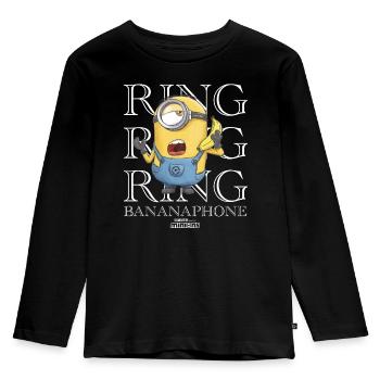 Minions Ring Ring Ring Bananaphone Rings - Kids' Premium Longsleeve Shirt - black - Front - AI Model Kid Male (0cm)