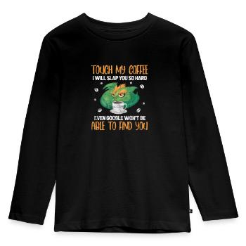 Dragon Coffee Dragon Caffeine Dragon Gift - Kids' Premium Longsleeve Shirt - black - Front - AI Model Kid Male (0cm)