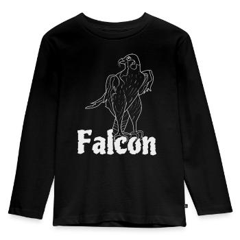 Falcon - Kinder Premium Bio Langarmshirt - Schwarz - Vorne - AI Model Kid Male (0cm)