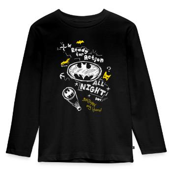 Batman Ready For Action - Kinder Premium Bio Langarmshirt - Schwarz - Vorne - AI Model Kid Male (0cm)