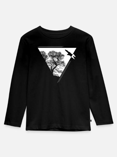 Naturschutz - Kinder Premium Bio Langarmshirt - Schwarz