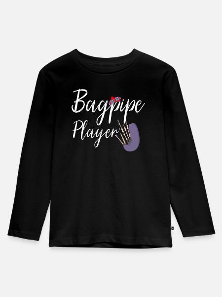 Dudelsack - Kinder Premium Bio Langarmshirt - Schwarz