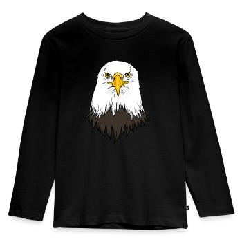 Weisskopfseeadler Kopf - Kinder Premium Bio Langarmshirt - Schwarz - Vorne - AI Model Kid Male (0cm)