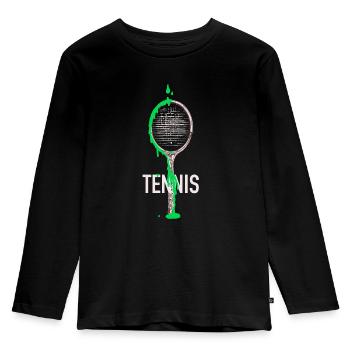 Tennis - tennis rackets - Kids' Premium Longsleeve Shirt - black - Front - AI Model Kid Male (0cm)