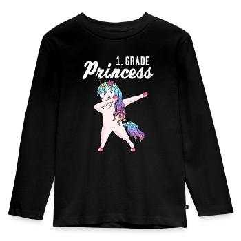 1 classe licorne cadeau d'inscription scolaire fille - T-shirt manches longues Premium Enfant - noir - Devant - AI Model Kid Male (0cm)