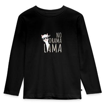 No drama lama, drama queen - Kids' Premium Longsleeve Shirt - black - Front - AI Model Kid Male (0cm)