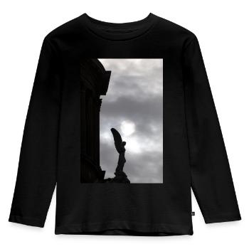 Engel aus Barcelona - Kinder Premium Bio Langarmshirt - Schwarz - Vorne - AI Model Kid Male (0cm)