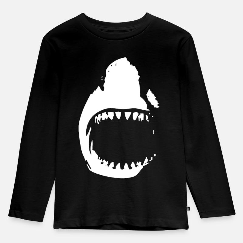 Schwarzer Hai - Kinder Premium Bio Langarmshirt - Schwarz