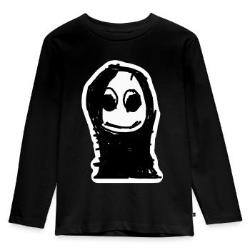 Dark Lilly - Kinder Premium Bio Langarmshirt - Schwarz - Vorne - AI Model Kid Male (0cm)