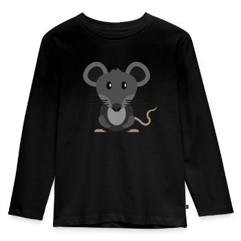 Mouse cute cute - Kids' Premium Longsleeve Shirt - black - Front - AI Model Kid Male (0cm)